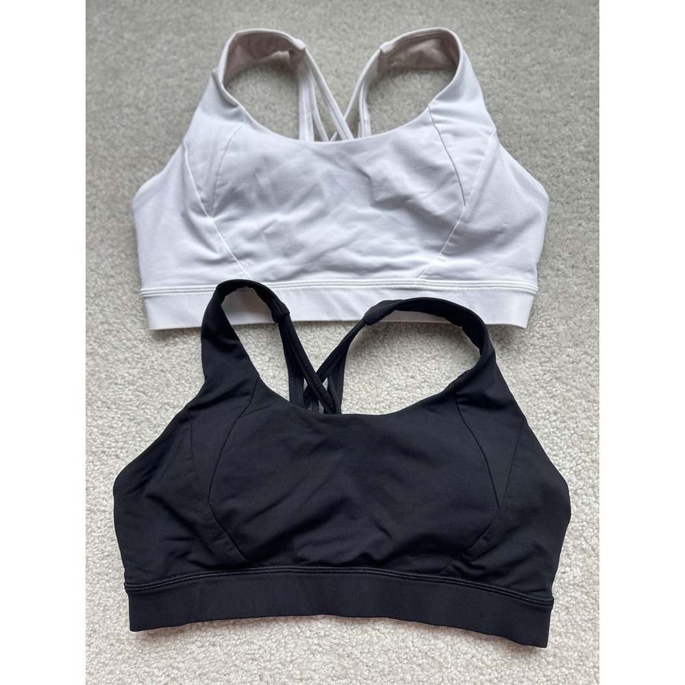 Lot Of 2 Lululemon Free To Be Elevated Bra Size 10 White Black EUC